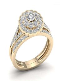 Natural White 25 s Diamond Jewellery 14K Gold Ring for Women Vintage Flower Shape Bizuteria Gemstone Wedding Anillos De Ring15457489