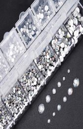 Nail Art Decorations MultiSize Rhinestones 3D Crystal AB Clear DIY Silver Rivet Rhinestone Akcesoria Do PaznokciNail Stac227226602