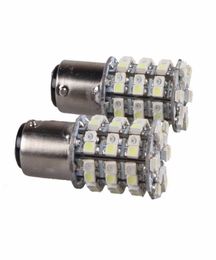 4 X Dual Color 1157 WhiteAmber Switchback 60SMD LED Tail Brake Stop Light Bulbs The light bulbs are yellow and white3194846