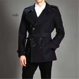 HOT Classic! Men Short Trench Coats Fashion England Style High Quality Cotton Brands Design Double Breasted Trench Coat For Men/Men Spri 8399