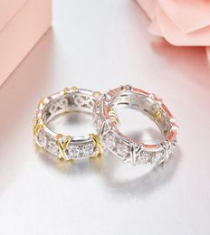 X 925 Sterling Silver Rings For Women Full Big Cubic Zirconia Crystal Finger Rings Wedding Luxury Jewelry5629730