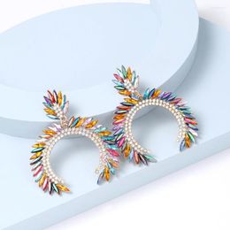 Dangle Earrings FASHIONSNOOPS Baroque Style Colourful Rhinestones For Women Wedding Party Jewellery Accessories Statement Earring