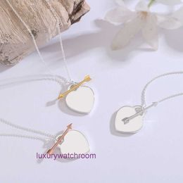 Luxury Tiffenny Designer Brand Pendant Necklace Boutique Jewelry Valentines Day Gift Love Heart shaped Card Advanced Design