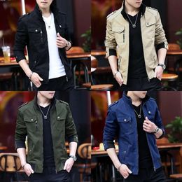 Jackets Men's 2021 Mens Jacket Fashion Trend Durable Quality Cotton Spring and Autumn Clothes Business Casual Collar Coat Stand St