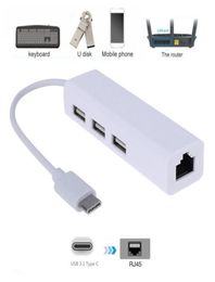 USB31 TypeC to RJ45 Ethernet Network Card Lan Adapter 3 Port USB 31 HUB For Macbook Tablet PC Phone5094327