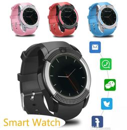 Smart Watches V8 For Android System Wristband Watch Band With 03M Camera SIM IPS HD Full Circle Display WatchWith Box8308161