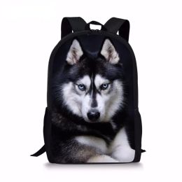 Bags Funny 3D Dog Husky Print School Backpack Travel Laptop Daypack for Teenager Boys Girls Middle School Student Book Bags Backpack