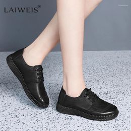 Casual Shoes LAIWEIS Luxury Designer Moccasins Womens Spring Genuine Leather Flats Brand For Woman Sneakers Platform