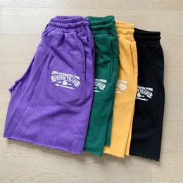 Men's Shorts Yao888 Kapok Tide Brand Cotton Fashion Sports Drawstring Foam Logo Print Loose Sport HipHop Streetwear Pants For Men