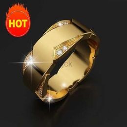 Wedding Rings 14K Gold Rings for Man Love Promise Gentleman Bridegroom Wedding Luxury Jewellery Engagement Diamond Rings Mens Ring 240419
