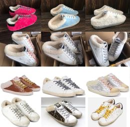 Luxe Golden Designer Sneakers Super Star Womens Slip on Plush Loafer Casual Shoes Italy Fashion Superstar White Do-Old Dirty lia Woman7847506