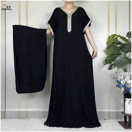 Ethnic Clothing New Summer Kaftan Abaya 2023 African Dresses for Women Traditional Clothing Islam Prayer Attire Turkey Muslim Loose Robe Ramadan d240419