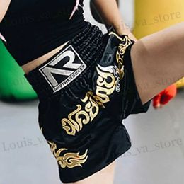 Men's Shorts Boxing shorts with anti friction high elasticity and breathable Muay Thai rope design. Mens Taekwondo shorts with Mma Sanda training pants T240419