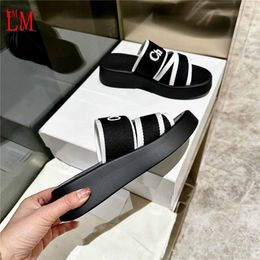 Luxury designer Mila Canvas Platform Sandal Women's Box Bag Included slide Slippers Shoes