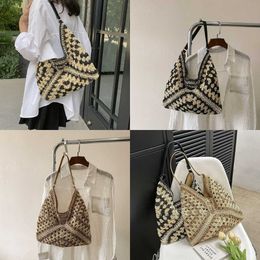 Ladies High Evening Beach Bags Appearance and Large Capacity Woven Bag for Women's Fashion One Shoulder Grass Leisure Commuter Tote