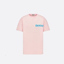 DUYOU Mens COUTURE RELAXED-FIT T-SHIRT Brand Clothing Women Summer T Shirt with Embroidery Logo Slub Cotton Jersey High Quality Tops 7219