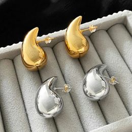 Gold Plated Tear Drop Earrings Dupes for Women Lightweight Smooth Metal Waterdrop Hoop Earrings Luxury Trendy Jewellery Party Gift 240419