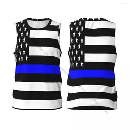 Men's Tank Tops High School Basketball Jersey Thin Blue Line Flag United_States Mens Game Movie Shirt Cosplay Clothing