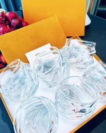 Glasses Designer Whiskey Glass Home Creative Glass Wine Utensils Transparent Crystal Wine Cup Bar Beer Cup 6pcs/set with gift box