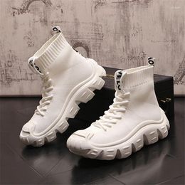 Casual Shoes Socks Sneakers Men Knit Upper Breathable Sport Sock Boots Man High Top Running For Zapatillas De Deporte