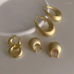 Dangle Earrings ROPUHOV 2024 Advanced Gold Matte Metal Design Retro Personality Simple Joker Temperament Stud Jewellery Gift For Women