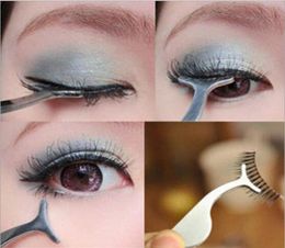 Whole Stainless Steel Eye Lash 1pcs Women False Fake Eyelashes clip eyelash curler Applicator Beauty Makeup Cosmetic Tool8963421