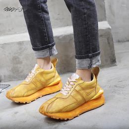 Casual Shoes Mens Sneakers Fashion Leather Upper Flat Platform Running Street Trend Cool Easy Matching Outdoor Sport