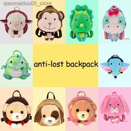 Carriers Slings Backpacks Cartoon plush backpack for babies girls boys cute anti loss bags childrens safety belts walking kindergarten Q240419