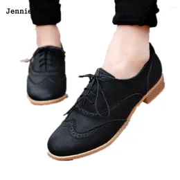 Casual Shoes Brogue Solid Lace-up Flats Woman Lace Up