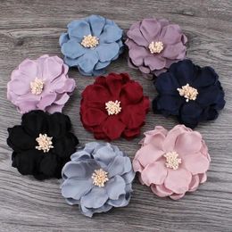 Decorative Flowers 5PCS 8cm Cloth Fabric Felt Flower Clothes Hats Dress Artificial Bouquet Supplies Peony Head For Wedding Home