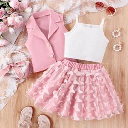 Clothing Sets Baby Girl Set 2024 Fashion Floral Casual Spring Autumn 3Pcs Skirt Suit Princess Outfit Sweet Children