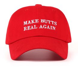 New MAKE REAL BUTTS AGAIN baseball cap Lerrter Embroidered Cotton Men039s dad hat men women Snapback Hat Red Cap4420134