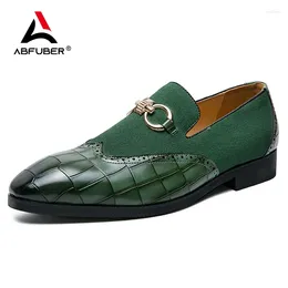 Casual Shoes Fashion Leather Men Penny Loafers Brogue Derby Oxfords Convenient Slip On Wedding Office Party Dress