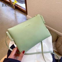 Bag BANKUO Women's Summer Fashion Shoulder PU Solid Zipper Handbag Casual All-match Girl's Shopper Bags For Women Z239