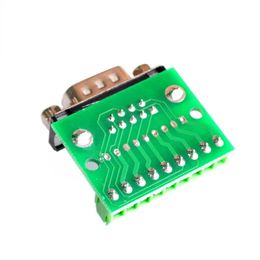 2024 DB9 RS232 Serial to Terminal male Adapter Connector Breakout Board Black+Green for DB9 RS232 adapter