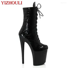 Dance Shoes Round Toe 8-inch Fashion 15-23cm Stiletto Heels Sexy Stage Performance Boots Model Pole Dancing