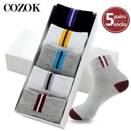 Men's Socks 5 Pairs 10pcs Men Ankle Breathable Summer Winter Cotton Sports Mesh Casual Athletic Thin Cut Short Sokken Size 39-43