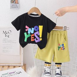 Clothing Sets Toddler Boy Outfits Summer Baby Boys Clothes 3 Years Seven Coloured Letter Short Sleeve T-shirts And Shorts For