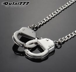 Oulai777 mens gold necklace stainless steel Handcuffs pendants necklaces chains male accessories lady gold personality Hip hop3752927