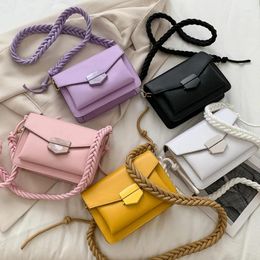 Shoulder Bags Elegant Sweet Candy Bag For Women Girls Solid Colour PU Leather Messenger Crossbody Fashion Handbag