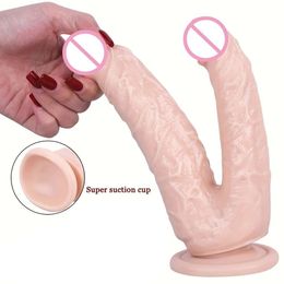 Lesbian Double Dildos Suction Cup Realistic Dildo Penis Butt Plug Vagina Anal Adult sexy Toys For Woman sexyshop Couple
