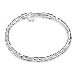 Small ed rope hand chain sterling silver plated bracelet men and women 925 silver bracelet SPB21051234433191407