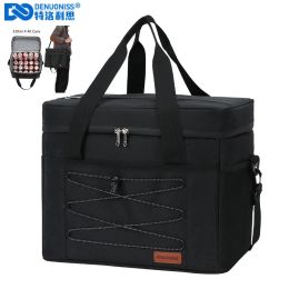 Bags Denuoniss 40 Cans Large Capacity Cooler Bag in the Car Leakproof Keep Cold Refrigerator Bag Portable Beach Beer Bag