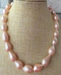 Fine pearls Jewellery high quality HUGE 18quot1416mm natural south sea genuine baroque gold pink pearl necklace 14k8555015