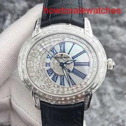 Womens AP Wrist Watch Millennium Series Mens Watch 18K Platinum Material with T-Square Diamond Rear Automatic Mechanical Watch for Men