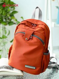 School Bags Fouvor 2024 Casual Backpack Female Shoulders Bag Oxford Commuter Fashion Small Women Canvas Travel 2587-11