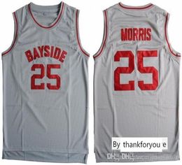 Mens 25 Zack Morris Bayside Jerseys Grey Colour Saved by the Bell 90S Hip Hop Stitched Basketball Shirts Cheap8475741