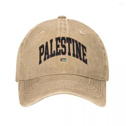 Ball Caps Palestinian Palestine Flag Baseball Cap Retro Distressed Denim Washed Snapback Hat Men Women Workouts Adjustable