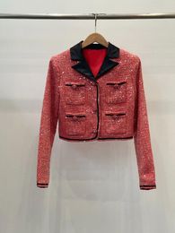 Men's Casual Shirts 24Early Spring Wine Red Lurex Sequin Top Jacket1.9