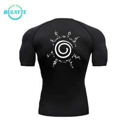 Men's T-Shirts Compressed Quick Drying T-shirt Mens Running Sports Tight Short T-shirt Mens Gym Top J240419